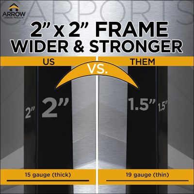 Image showing 8 th Arrow 12 ft. x 24 ft. Carport, Charcoal