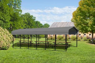 Image showing  10 ft. x 29 ft. Carport, Charcoal