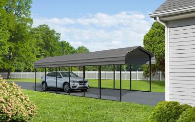 Image showing  12 ft. x 29 ft. Carport, Charcoal