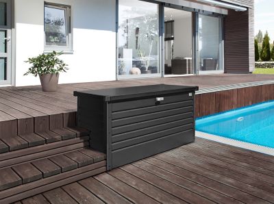 Image showing  120 gal. Leisure Time Steel Deck Storage Box, Dark Gray