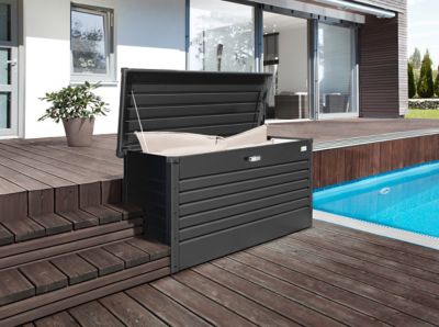 Image showing  120 gal. Leisure Time Steel Deck Storage Box, Dark Gray