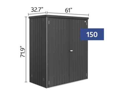 Image showing 8 th Biohort 12.5 sq. ft. Steel Equipment Locker, Dark Gray