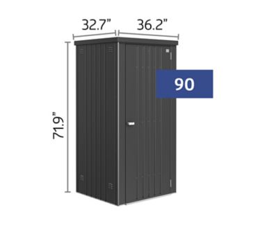 Image showing 7 th Biohort 7.5 sq. ft. Steel Equipment Locker 90, Dark Gray