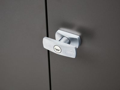 Image showing 5 th Biohort 8 sq. ft. Romeo M Steel Storage Locker, Dark Gray