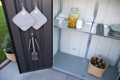 Image showing 6 th Biohort 8 sq. ft. Romeo M Steel Storage Locker, Dark Gray