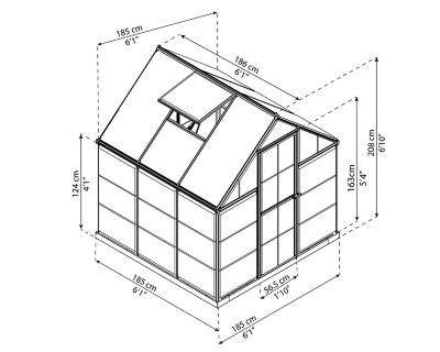 Image showing 8 th Canopia by Palram 6 L x 6 W ft. Silver Canopia Hybrid Greenhouse