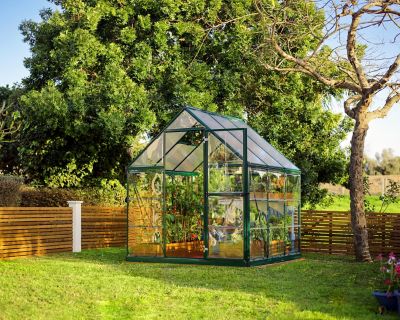 Image showing  6 L x 6 W ft. Green Hybrid Greenhouse