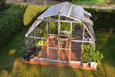 Image showing  12 L x 12 W ft. Gray Americana Greenhouse