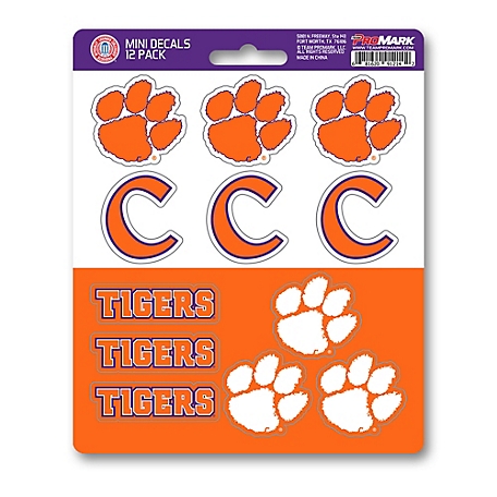Fanmats Clemson Tigers Mini Decals, 12-Pack