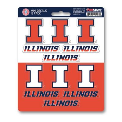 Fanmats Illinois Fighting Illini Mini Decals, 12-Pack