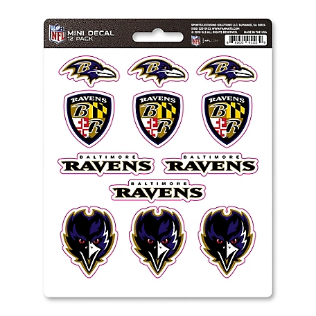 Fanmats Baltimore Ravens Mini Decals, 12-Pack