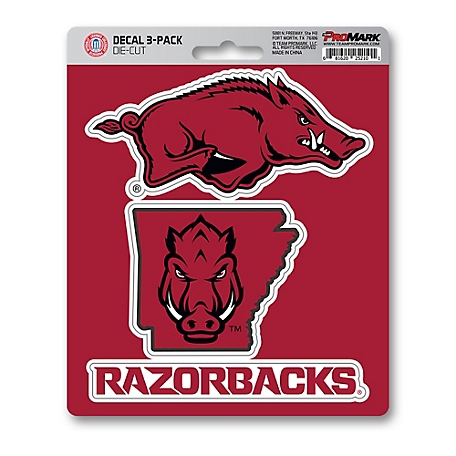 Fanmats Arkansas Razorbacks Decals, 3-Pack