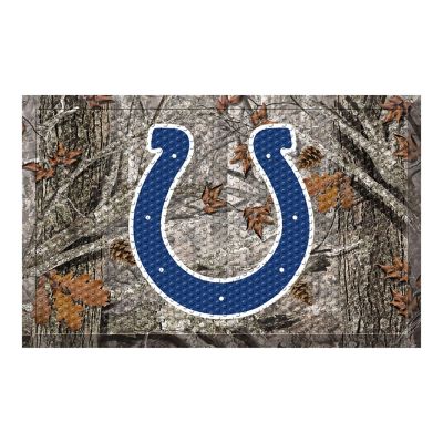 Fanmats Indianapolis Colts Camo Rubber Scraper Mat, 19 in. x 30 in.