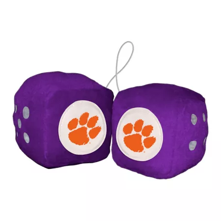 Fanmats Clemson Tigers Fluffy Dice Key Chains