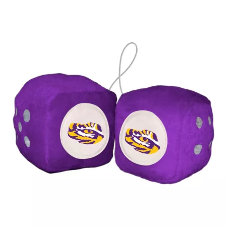 LSU Tigers Fanmats Fuzzy Dice Key Chains