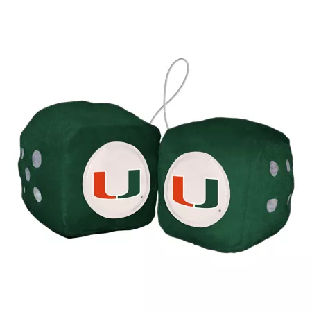 Fuzzy Dice Fanmats Miami Hurricanes Key Chains