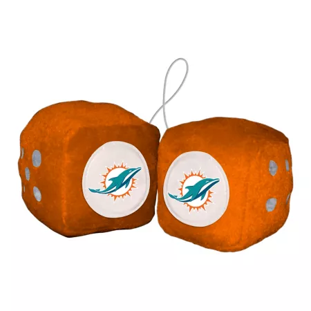 Fanmats Miami Dolphins Fluffy Dice Key Chains