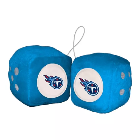 Fanmats Tennessee Titans Fluffy Dice Key Chains