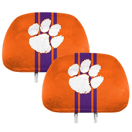 Fanmats Clemson Tigers Printed Headrest Covers, 2-Pack