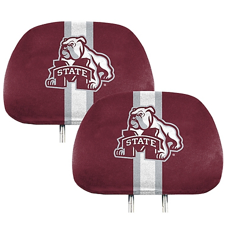 Fanmats Mississippi State Bulldogs Printed Headrest Covers, 2-Pack