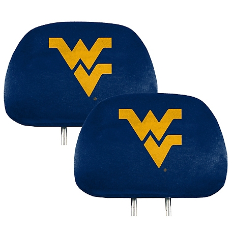 Fanmats West Virginia Mountaineers Printed Headrest Covers, 2-Pack