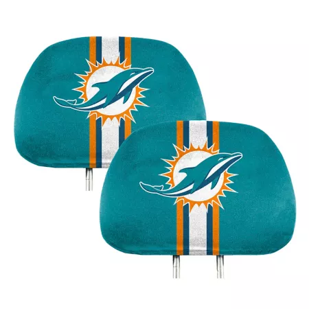 Fanmats Miami Dolphins Printed Headrest Covers 2-Pack Seat Covers