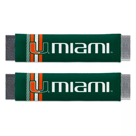 Fanmats Miami Hurricanes Rally Seat Belt Pad Set 2-Pack Seat Covers