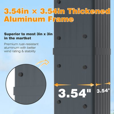 Image showing  10 ft. x 13 ft. Aluminum Outdoor Patio Pergola with Retractable Sun Shade Canopy Cover