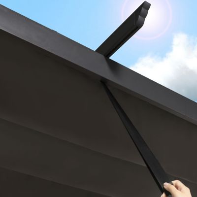 Image showing 8 th Veikous 10 ft. x 13 ft. Aluminum Outdoor Patio Pergola with Retractable Sun Shade Canopy Cover