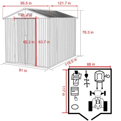 Image showing  8 x 10ft. Outdoor Metal Storage Shed