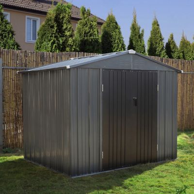 Veikous Outdoor Garden Tool Storage Shed with Lockable Door Air Vents and Steel Construction, 8 ft. x 12 ft.