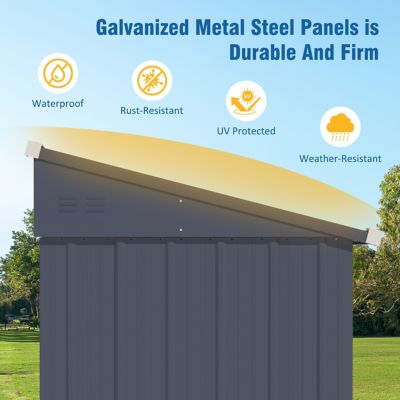 Image showing  4 ft. x 6 ft. Outdoor Garden Storage Shed with Lean-To Roof for Backyard