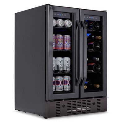 NewAir 24 in. Built-In Dual Zone 18 Bottle & 58 Can Wine & Beverage Refrigerator & Cooler in Black Stainless Steel, NWB076BS00