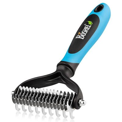 Boshel Undercoat Rake for Dogs - Premium Double Sided Dog Grooming Brush - Dog Deshedding Brush - Dematting Comb for Dogs