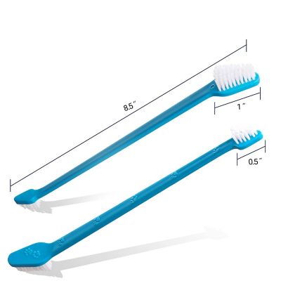 Image showing  Dog Toothbrush Kit for Dogs with 2 Dual-Headed Dog Toothbrushes and 1 Finger Dog Toothbrush