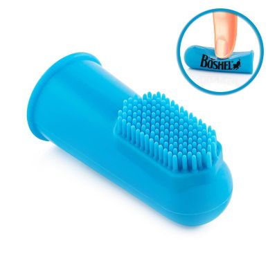 Image showing  Dog Finger Toothbrush Set - 8 Pack Includes 6 Silicone Bristle + 2 Nylon Bristle Dog & Cat Toothbrushes