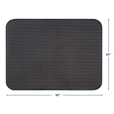 Image showing  Cat Litter Mat - 30 in. x 24 in. Honeycomb Design Litter Mat - Double-Layer Cat Mat Litter Rug