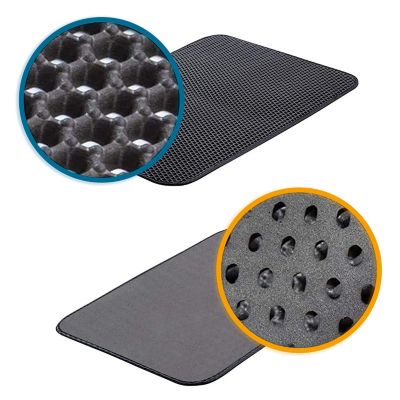 Image showing  Cat Litter Mat - 30 in. x 24 in. Honeycomb Design Litter Mat - Double-Layer Cat Mat Litter Rug