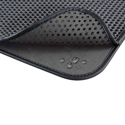 Image showing  Cat Litter Mat - 30 in. x 24 in. Honeycomb Design Litter Mat - Double-Layer Cat Mat Litter Rug