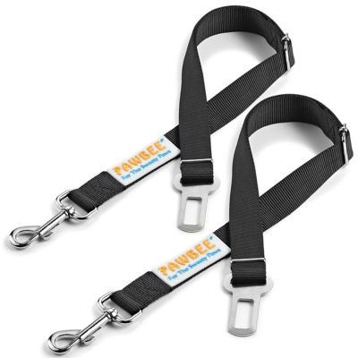 Pawbee Adjustable Nylon Dog Car Seat Belt Harnesses, 2-Pack