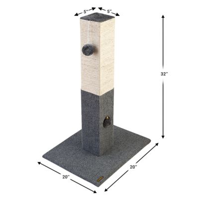 Image showing  Natural Sisal Rope Cat Scratching Post with Soft Ball and Jingle Bell Toy, 32 in.