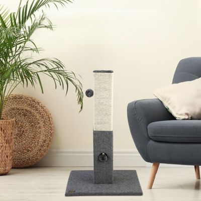 Image showing  Natural Sisal Rope Cat Scratching Post with Soft Ball and Jingle Bell Toy, 32 in.