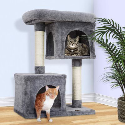 Image showing  33 in. Cat Tree House with 2 Condos and 2 Sisal Scratching Posts