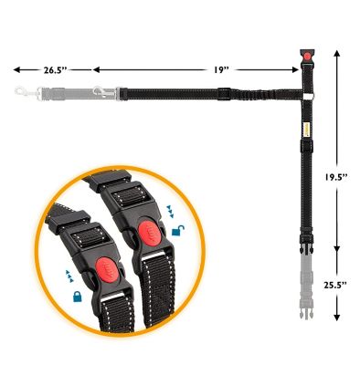 Image showing  Dog Car Headrest Seatbelts - 2 Pack Durable Nylon Dog Seat Belts, with Reflective Elastic Bungee for Safety