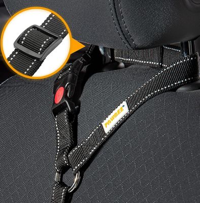 Image showing  Dog Car Headrest Seatbelts - 2 Pack Durable Nylon Dog Seat Belts, with Reflective Elastic Bungee for Safety