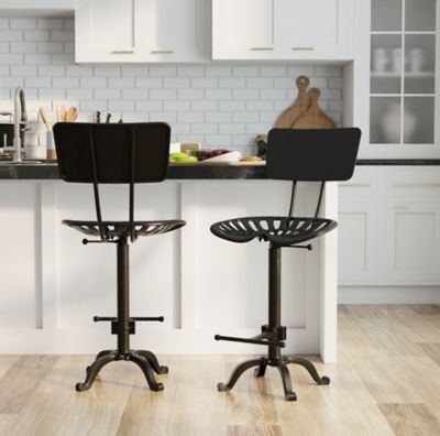 Image showing 10 th Carolina Chair & Table Tractor Seat Stool with Back, 33 in.