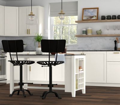 Image showing 12 th Carolina Chair & Table Tractor Seat Stool with Back, 33 in.