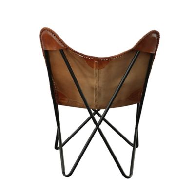 Image showing  31.5 in. x 31.5 in. x 34.5 in. Monroe Leather Butterfly Chair