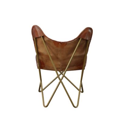 Image showing  31.5 in. x 31.5 in. x 34.5 in. Monroe Leather Butterfly Chair