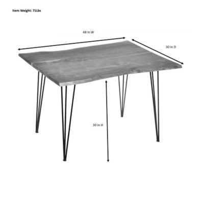 Image showing  Seti Rectangular Live Edge Dining Table for 4 People